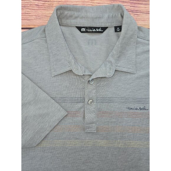 Travis Mathew Mens Gray Polo Shirt Medium Pima Cotton Blend - Picture 4 of 9